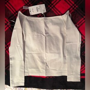 Zara White Off-Shoulder Blouse
